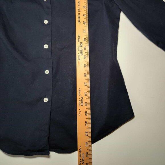 J Crew Basic Navy Blue 3/4 Sleeve Button Up Shirt Size M - Picture 6 of 12